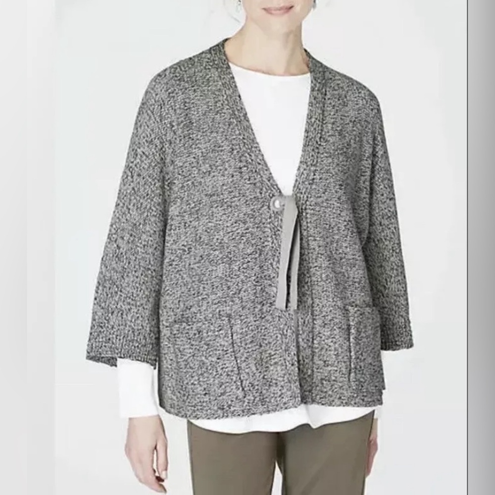 J. Jill Pure Jill Cardigan Marked Tie Front Cardigan Pockets Olive Green Size XS